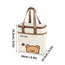 1pc Portable Large Capacity Capybara Insulated Lunch Bag, Cute Cartoon Pattern Thermal Lunch Box Bag, Waterproof & Dustproof Food Container Storage Bag, Reusable Cooler Bag, Picnic Bag, Suitable For Student And Adult Use In Home, School, Dorm, Office, Outdoor Camping, Picnic, Travel, Back To School
