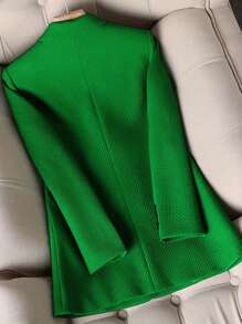 HOMEYEE Women's Retro Elegant Long Sleeve Blazer, Casual Business Professional OL Top, Autumn/Winter - 綠色 - 查看 2