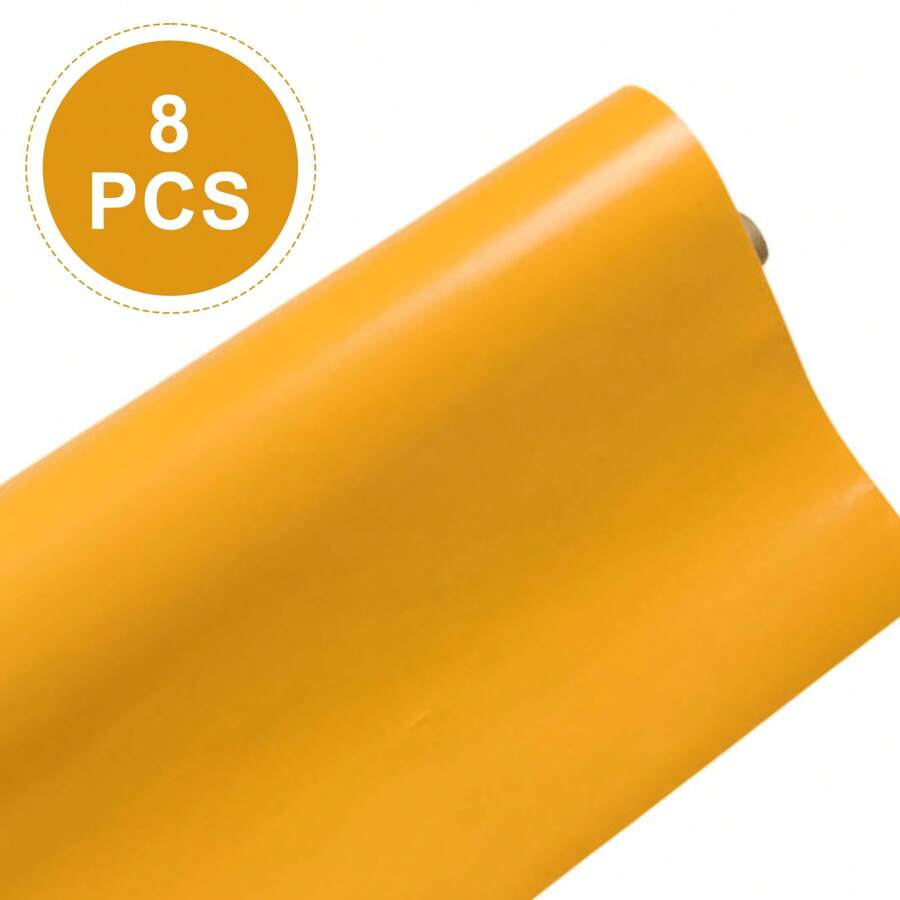 8 PC 45 X 200 CM Adhesive Wall Film For Furniture Solid Color PVC Plastic Vinyl Waterproof Decorative For Kitchen Cabinet Paper Holder Coating