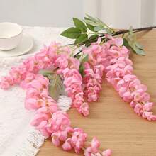 2 件，人造紫藤挂饰，假花花环花藤适用于婚礼派对家居装饰（深粉色） - 粉色 - 查看 5