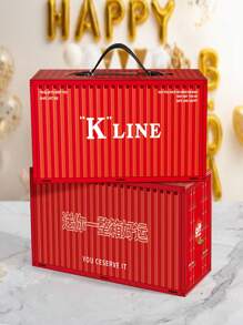 2025 Container Gift Box, Empty Box, Baking Suitcase, Handheld Gift, Red Shipping Container Gift Packaging Box - Multicolor - View 12