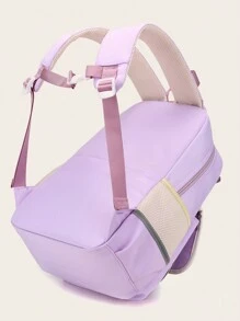 Cute Large Capacity Multi-Pocket Student Backpack, Lightweight Spine Protection Student Schoolbag, Multi-Layer Backpack, Laptop Backpack - Purple - View 6