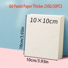 30pcs/50pcs Thickened Oil Pastel Paper, Square Blank Graffiti Paper For Watercolor Painting, Artist Craft Supplies, Professional Drawing Paper For Artists And Students,Back To School - Beige - View 16