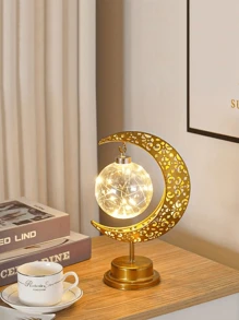 1 pièce Lampe en forme d'étoile à grille ajourée en fer, lampe décorative pour les vacances, lampe de décoration pour la maison, lampe de table, lumière d'ambiance pour la chambre à coucher, bureau, festival, chambre à coucher, chevet, décoration d'éclairage pour le salon