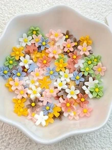 50 件混合 3D 五瓣花指甲饰品套装 - 无香味，非常适合 DIY 美甲和修脚