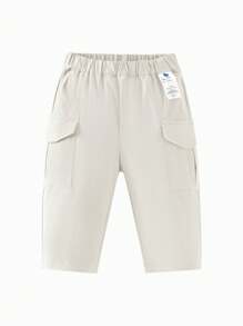 mini bala Baby Girl' Elastic Outdoor Cargo Pants, Stretchy Spring Trousers For Boys And Girls - Light Khaki - View 4