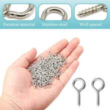 100 piezas Anillos, pernos, tornillos de cabeza redonda con ojal cerrado, ganchos de argolla, clavos autorroscantes para colgar en la pared, para manualidades de joyería, artesanía, fotos, arcilla y colgantes de resina