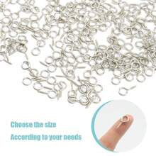 100 piezas Anillos, pernos, tornillos de cabeza redonda con ojal cerrado, ganchos de argolla, clavos autorroscantes para colgar en la pared, para manualidades de joyería, artesanía, fotos, arcilla y colgantes de resina