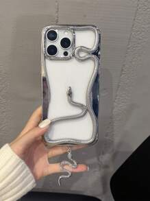 1pc Stylish Hollow Snake Shaped Phone Case, Electroplated Finish, Animal Snake Pattern TPU Soft Shell Phone Case Compatible With Apple 17/17 Pro/17 Pro Max/17 Air, 16 Pro Max, 15, 14, 13, 12, 11, Galaxy S22, S23, S24, S25, S23 FE, S23 Ultra, S24 Ultra, S25 Ultra, A06, A16, A26, A36, A54, A55, A14, A15