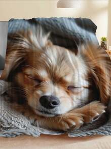 Customizable - Personalized Cat, Dog, Or Human Portrait Photo Custom Blanket, Machine Washable, Flannel Material, Suitable For Bedroom, Living Room Use As Throw Blanket, Loved By Fans And Pet Lovers, Room Decor, Fan Merchandise, Great Personalized Gift For Mother's Day, Birthday, Anniversary - White - View 9