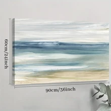 1pc Framed Canvas Poster, Ocean Breeze Wall Art Canvas Paintings, Ideal Gift For Bedroom Living Room Corridor, Wall Art, Wall Decor, Winter Decor, Room Decoration - 彩色 - 查看 10