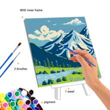 20x20cm/7.8 Inches X 7.8 Inches - 1 Piece Colorful Oil Painting DIY Adult Digital Oil Painting, Natural Scenery, Suitable For Hanging On The Desktop As A Gift To Relieve Stress, Suitable For Bedroom, Living Room Decoration - Xiyin Combination Title Gifts Birthday Graduation