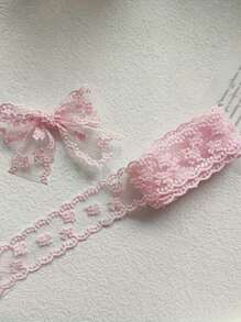 1 pieza de cinta de encaje de poliéster color marfil, perfecta para accesorios para el cabello DIY, envolver ramos y manualidades de decoración de bodas - Multicolor - Ver 12