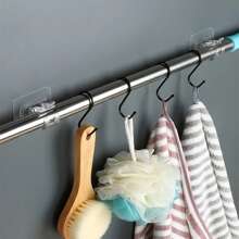 2/4/8pcss, Curtain Rod Hook, Telescopic Rod, Fixed Clamp, Holder, And Non Perforated Household Shower Curtain Towel Rod Bracket Holder - Multicolor - View 8
