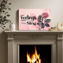 1 Pc Framed Canvas Decor Valentines Day Wall Art Happy Valentines Day Wall Decor Love Wall Decor For Valentines Day Decor Couple Gifts For Living Room Bedroom