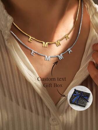 Personalized Initial Pendant Necklace | Stylish & Elegant | Gift Box | Perfect For Holidays/Birthdays/Anniversaries | Gift For Couples, Wife, Mom