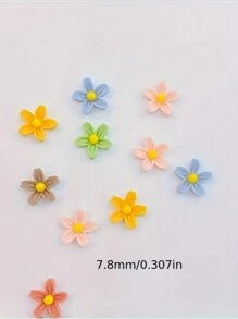 50 件混合 3D 五瓣花指甲饰品套装 - 无香味，非常适合 DIY 美甲和修脚