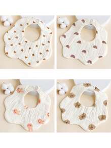 5/3件装随机8.66英寸*8.66英寸婴儿碎花围兜，新生儿口水巾，婴儿喂奶拍嗝巾