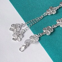 Bracelet en argent sterling 925 pour mariage élégant Fleurs pour femmes Bijouterie de mode de haute qualité classique 20 cm