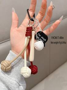 1pc "I'm Stuck On You" Sports Themed Keychain With Colorful Ball And Racket Charms - Metal, Ideal For Sports Enthusiasts, Perfect For Bag Decoration And Car Keys - Unique Valentine's Day Gift - Multicolor - View 2