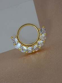 1 PIEZA Aros pequeños con baño de oro de 18K, cristal y estilo punk para mujer y hombre, para cartílago, hélix, trago, aro de nariz, septo, piercing y joyería corporal