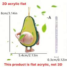 1pc New Avocado & Banana Fruit Acrylic Keychain, Car Rear View Mirror Charm, Backpack Pendant Decor, Suitable For Car Mirror, Backpack, Holiday Party Accessory Key Chain - Multicolor - View 7
