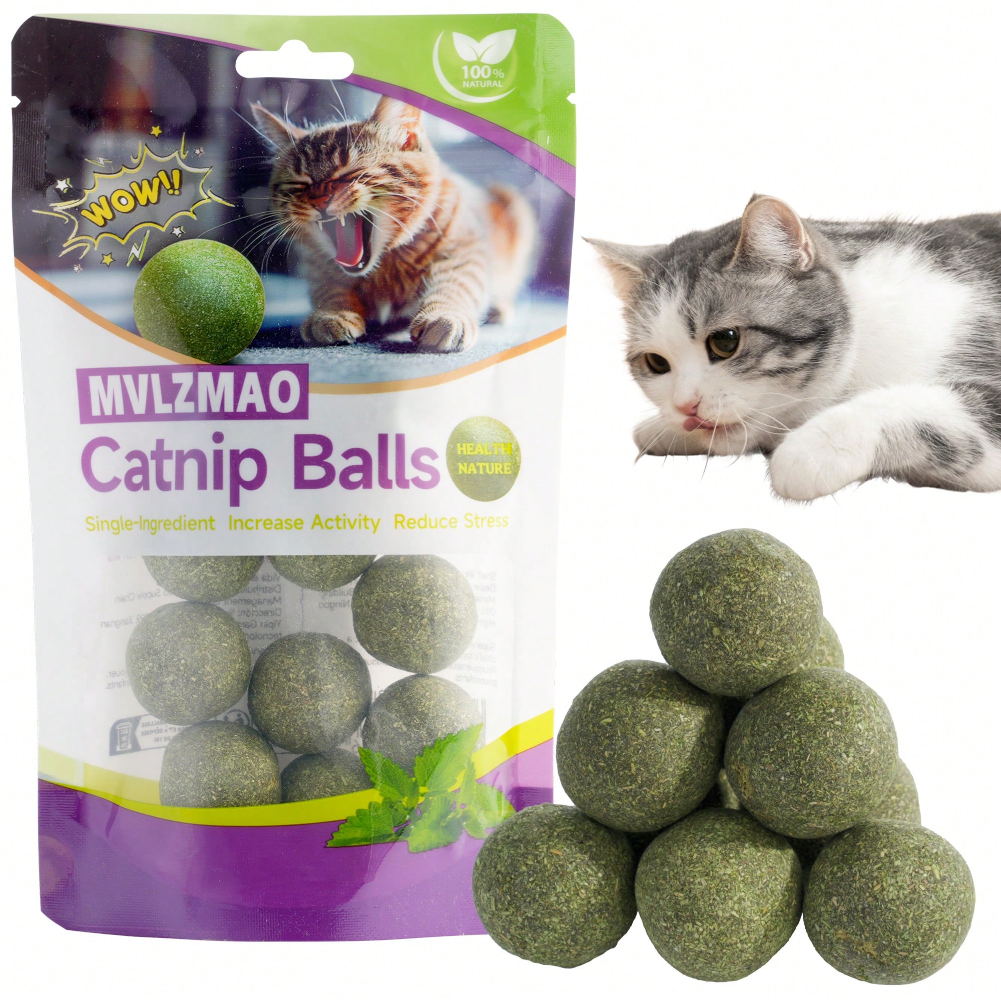 Mint Toys Edible Catnip Ball Safety Healthy Cat Catnip Cats Home ...