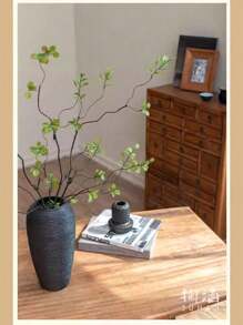 5PCS, 64CM Long, Artificial Maple Leaves, Artificial Plants, Faux Green Plant Leaves And Branches Decoration, Suitable For Minimalist Garden Home Style Arrangement, Bedroom, Living Room, Study, Office, Dining Table, Vase Decoration, Daily Scene Arrangement Home Decor Back To School Room Decor School Supplies