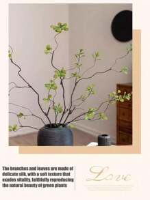 5PCS, 64CM Long, Artificial Maple Leaves, Artificial Plants, Faux Green Plant Leaves And Branches Decoration, Suitable For Minimalist Garden Home Style Arrangement, Bedroom, Living Room, Study, Office, Dining Table, Vase Decoration, Daily Scene Arrangement Home Decor Back To School Room Decor School Supplies