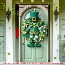 1 Pc, 2D Flat, St. Patrick's Day Doorframe, 180 Cm * 90 Cm / 70.8 In * 35.4 In, Polyester Material, St. Patrick's Day Hanging Decor, Background Banner, Suitable For Large Party Supplies And Gift Entrance, Room, Garden Wall Decoration