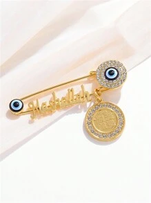 SeuSuk New Religious Bible Pendant Brooch, Unisex Muslim Jewelry Amulet Gift - Gold - View 3