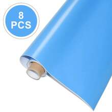 8 PC 45 X 200 CM Adhesive Wall Film For Furniture Solid Color PVC Plastic Vinyl Waterproof Decorative For Kitchen Cabinet Paper Holder Coating