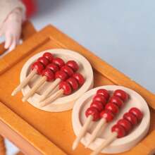 Miniature Diner Trolley, Edible Candy Hawthorn Lollipop Sticks, Mini Doll House Hawthorn Candy Food Models