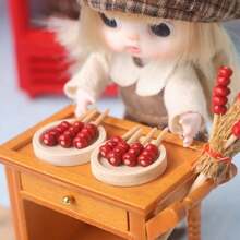 Miniature Diner Trolley, Edible Candy Hawthorn Lollipop Sticks, Mini Doll House Hawthorn Candy Food Models