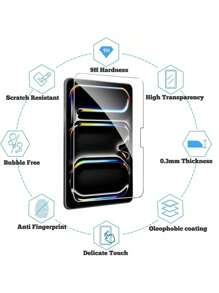 1pc High Definition, High Transparency, Scratch-Resistant, Full-Screen Coverage, Strong Anti-Fingerprint, Sensitive To Touch, Tempered Glass Screen Protector Compatible With IPad