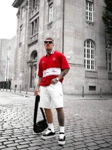 2025 Spring & Summer Men's Fashion Casual Oversize Soft Breathable Polo Shirt, Ins Style - Red - View 5