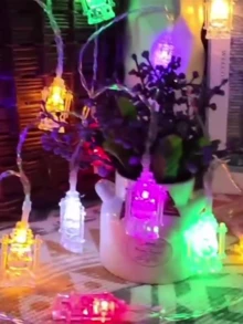 1 件 LED 穆斯林链灯、宫灯油仙女灯、穆斯林开斋节 RAMADAM 装饰礼物、伊斯兰开斋节 RAMADAM、户外派对装饰酒吧节日氛围灯 - 彩色 - 查看 8