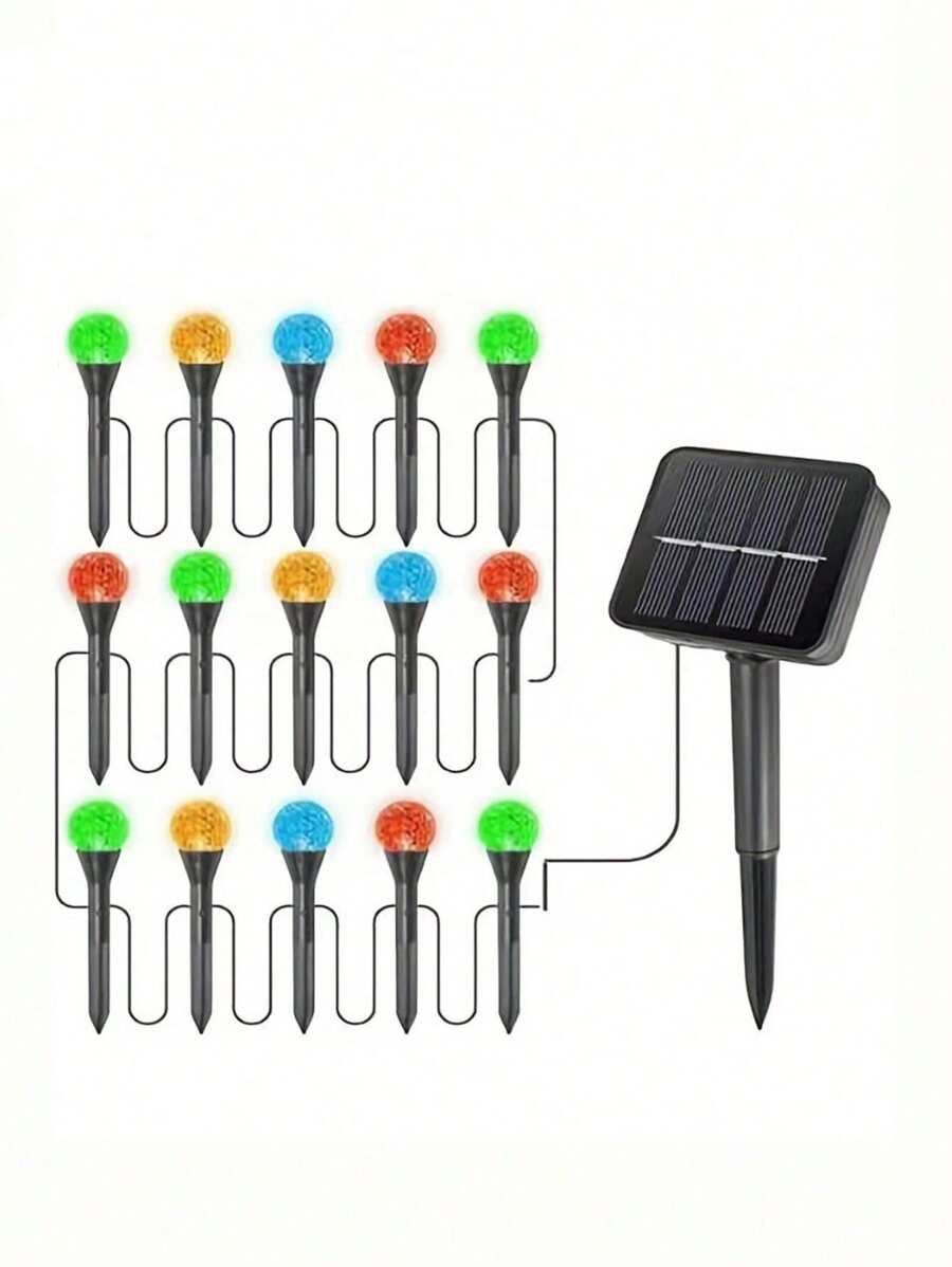 1 个太阳能亚克力泡泡球地桩灯，LED 户外防水 1 比 15/1 比 20 装饰氛围草坪灯，适用于别墅、花园、庭院、道路和车道两侧装饰。 - 彩色 - 查看 1