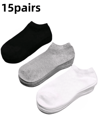 1/3/9/15 par unisex korta och grunda strumpor, lämpliga för dagligt bruk, tunn stil för män och kvinnor, alla årstider vår/sommar