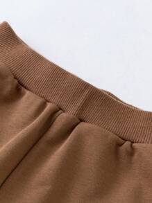 mini bala 儿童弹力香蕉裤或刀片裤，男孩和女孩的可爱弹力春季长裤 - 咖啡 - 查看 6