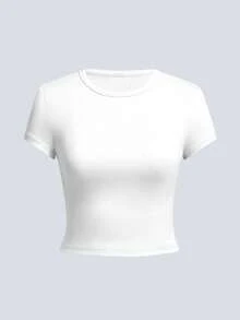 3pcs/Set Women's Summer Solid Color Casual Crop Top - Multicolor - View 3