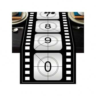 The Red Stripe spelar för närvarande filmbordsdekoration bordsflagga, den röda randen filmkvällstema bordsflaggan är lämplig för heminredning och filmkvällsfestdekorationstillbehör