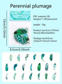 Bộ 40 miếng dán chống thấm nước bằng nhựa PVC thiết kế lông vũ nhiều màu trong suốt thời trang, loạt phim Seasons & Jade Bird, lý tưởng để trang trí điện thoại di động, máy tính xách tay, bình nước, sổ lưu niệm, nhật ký và các kế hoạch tự làm khác, đồ dùng học tập, trở lại trường - Nhiều màu - Xem 13