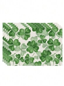 4 Piezas Individuales de San Patricio con Trébol de la Suerte, individuales de mesa adecuados para restaurante y cocina