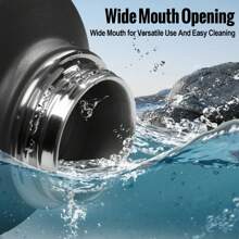 OneTigris Tactical Half Gallon Water Bottle With Straw - 64 Oz Vacuum Insulated Stainless Steel Water Jug, Leakproof Sport Bottle With 3 Lids, Paracord Handle & MOLLE Water Pouch For Outdoor - 黑色 - 查看 5