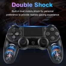 PS-4 Controller, PS4 Controller Wireless, With USB C Cable/1000mAh Battery/Dual Motors/6-Axis Gyro/3.5mm Audio Jack/Multi Touch Pad/Share Button, PS4 Controller Compatible With PS4/Slim/Pro/PC - Controller For PS4 Remote For Playstation 4/Pro/Slim With Double Shock/Stereo Headset Jack/Touch Pad/Six-Axis Motion Control - màu xanh nửa đêm - Xem 5