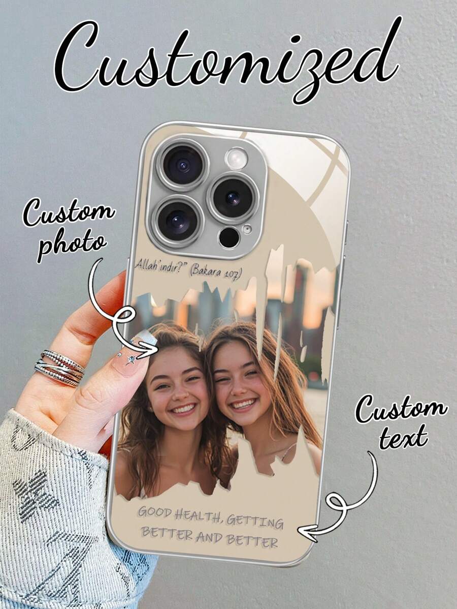1pc Customized Ramadan Design Full Coverage Phone Case With High Definition Printed Photo On Glass & Metal Coating, Compatible With Iphone 16/16 Pro/16 Plus/16 Pro Max