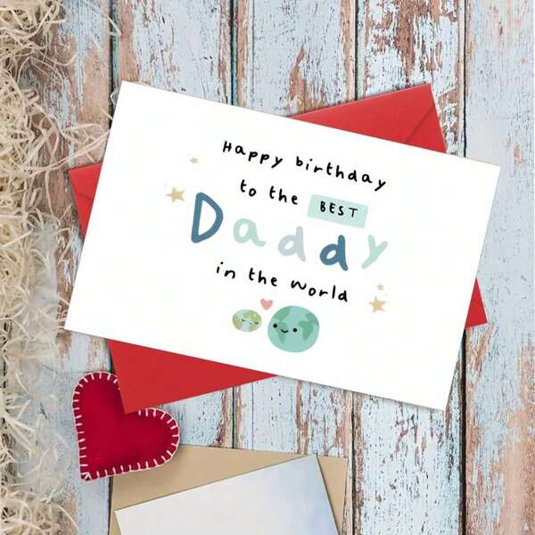 World's Best Dad Birthday Card - Perfect For Husband Or Father, Ideal First Time Dad Celebration Gift, Creative Father's Day Greeting And Keepsake Message - Perfect Birthday Decor, 5*7in - With Thick Envelope