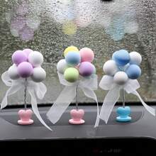 1pc Cute Swinging Balloon Car Decor, Creative Confession Balloon, Spring Dashboard Decoration For Car Interior
