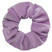 7 pièces Chouchous de couleur unie violette, Ensemble d'accessoires de liens pour cheveux de haute qualité et élégants pour femmes